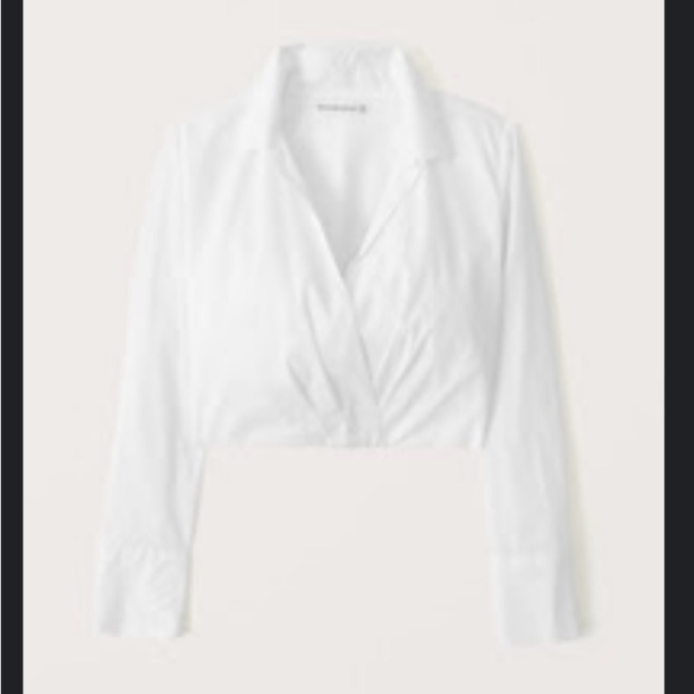 NWT Abercrombie & Fitch Women’s Long-Sleeve Poplin Wrap Top size Medium in White